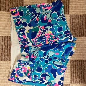 Callahan Blue and Pink Tropical Print Shorts